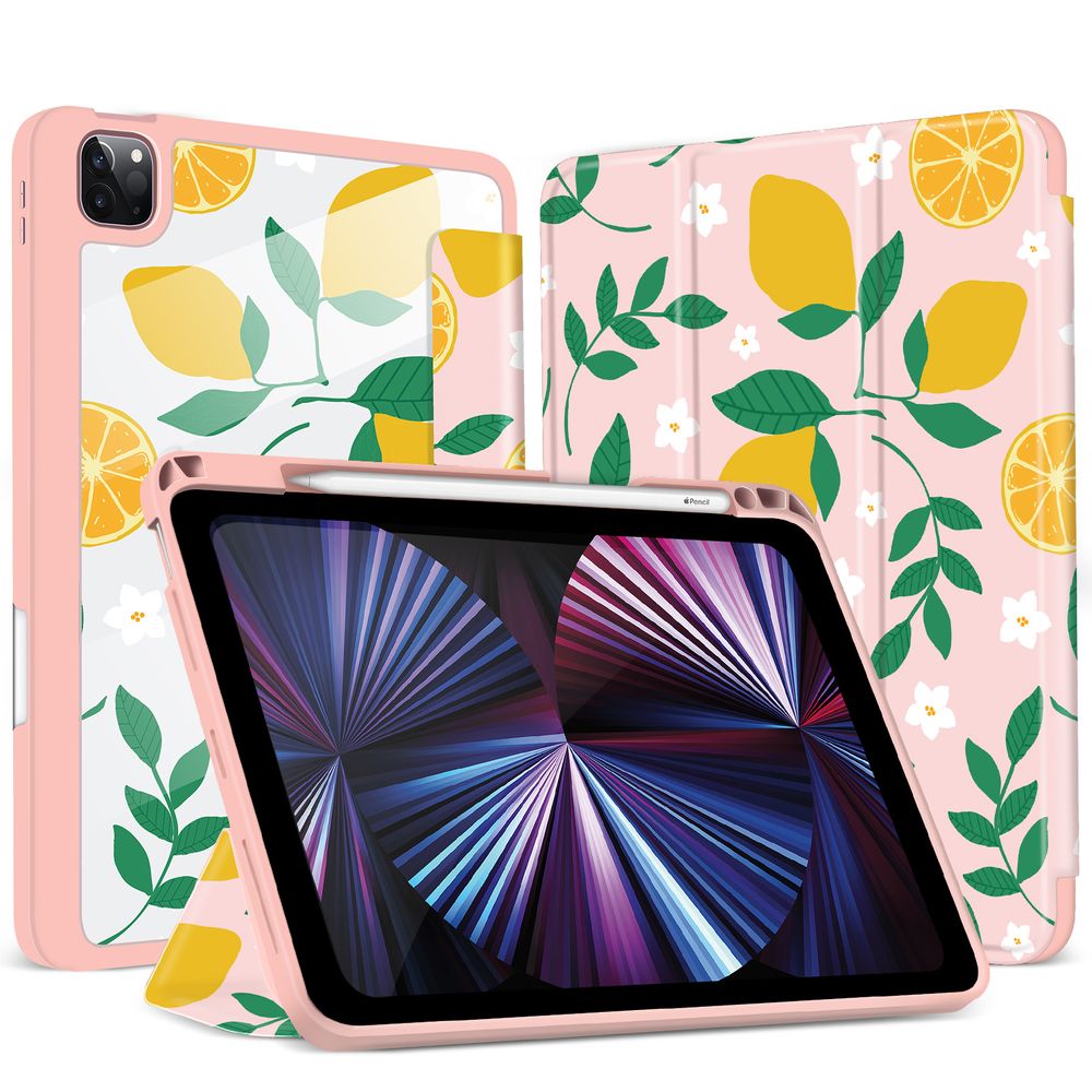 Чехол-книжка для iPad Pro (2018/2020/2021) 12.9" Лимон Розовый Magnetic Case