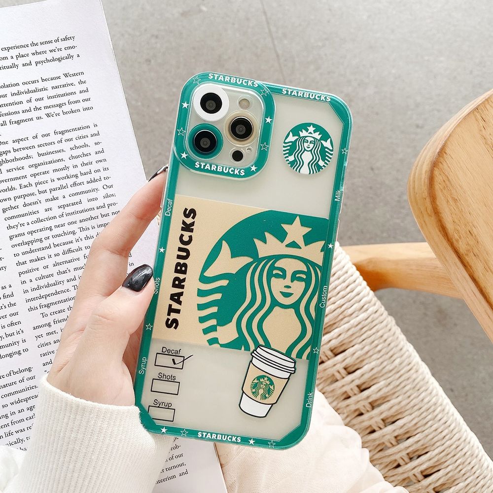 Чохол для iPhone 11 Pro Max Starbucks із захистом камери Прозоро-зелений