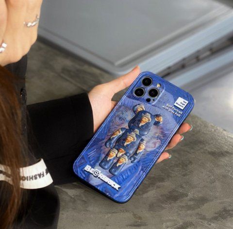 Чехол Bearbrick с изображением Ван Гога для iPhone 13 Pro Синий
