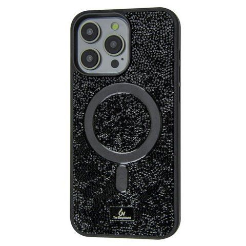 Чехол для iPhone 16 Pro Bling World Rock Diamond with MagSafe Black