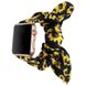 Ремешок с бантом "Подсолнухи" для Apple Watch 38-41 мм (Series 6/5/4/3/2) + резинка для волос