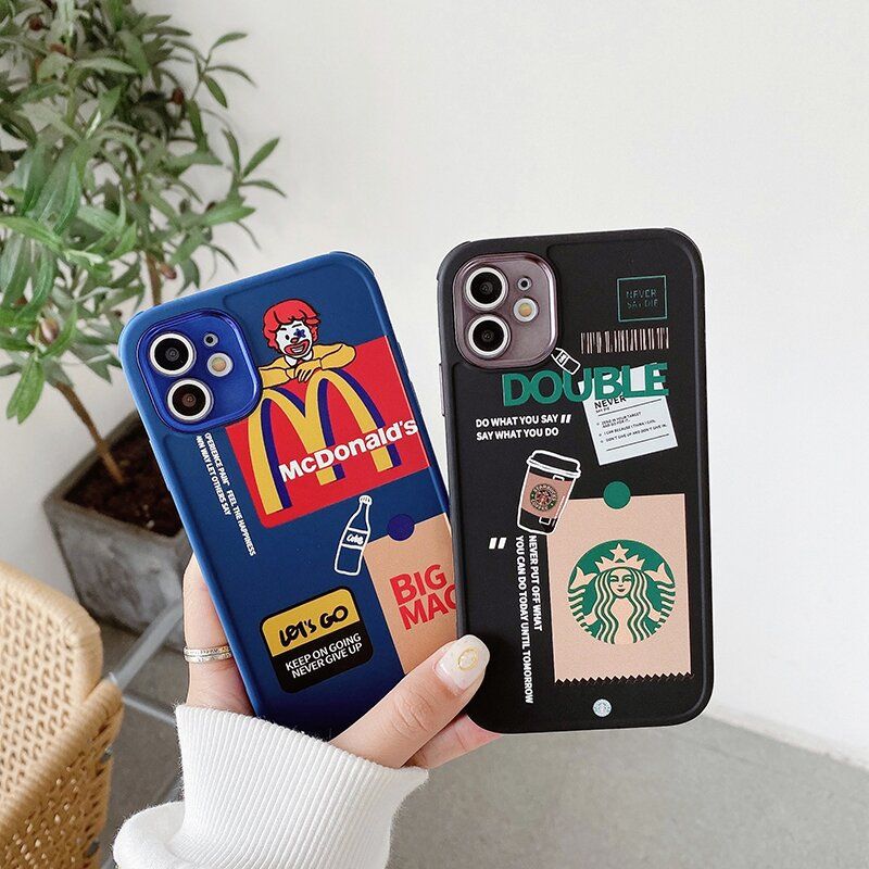 Синий чехол McDonalds для iPhone X/XS с защитой камеры