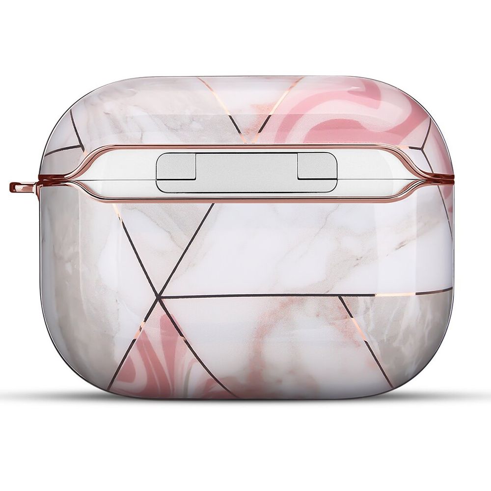 Дизайнерский мраморный чехол бело-розового цвета для Apple AirPods Pro