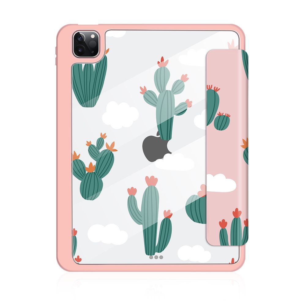 Чохол-книжка для iPad Pro (2018/2020/2021) 12.9" Кактуси Рожевий Magnetic Case