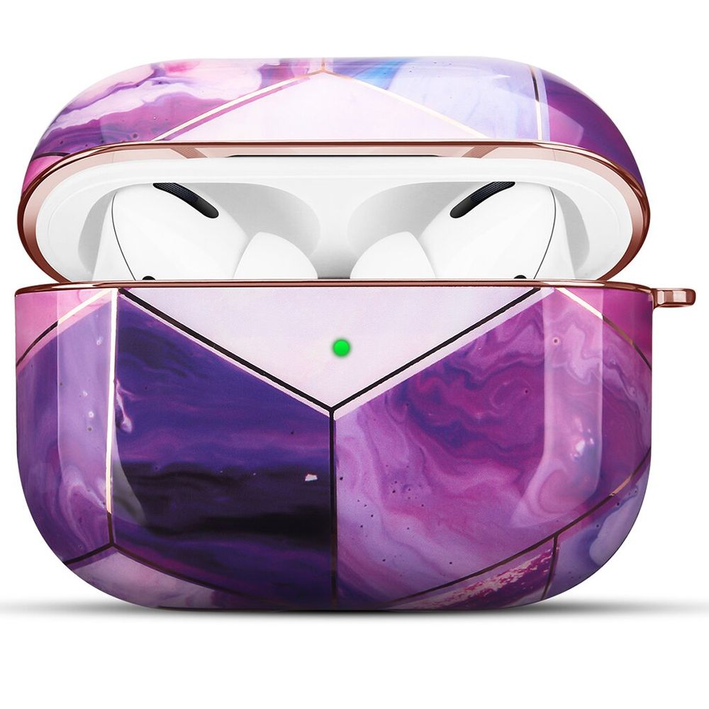 Дизайнерский мраморный чехол фиолетового цвета для Apple AirPods Pro