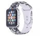 Силіконовий чорно-білий ремінець "Мереживо" для Apple Watch 38-41 мм (Series 6/5/4/3/2)
