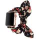Ремінець з бантом "Ніжні троянди" для Apple Watch 38-41 мм (Series 6/5/4/3/2) + резинка для волосся