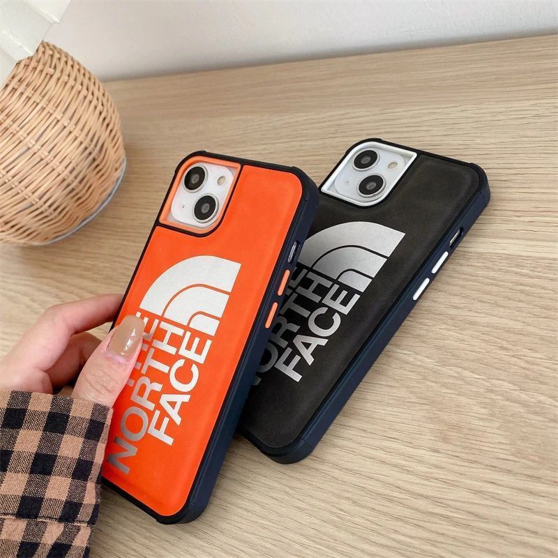 Кожаный чехол для iPhone 13 Pro The North Face с защитой на бортиках Черный