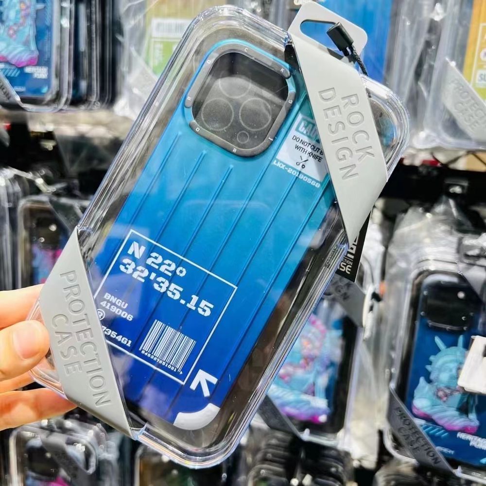 Яскравий градієнтний чохол для iPhone 14 Pro Max у формі валізи Синій