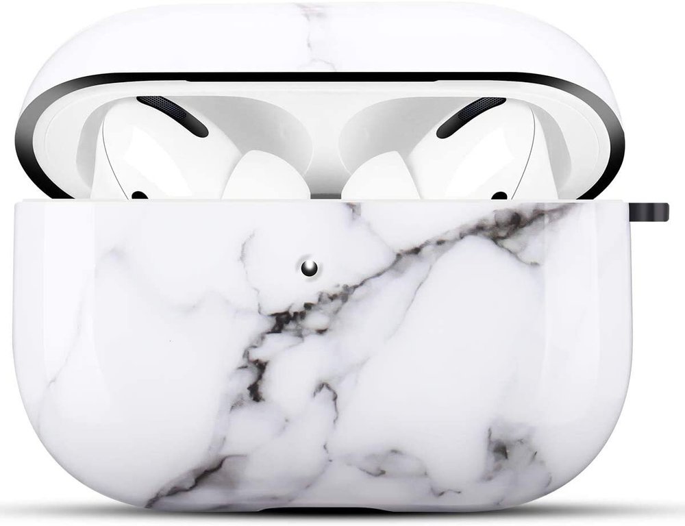 Дизайнерский чехол Белый мрамор для Apple AirPods Pro
