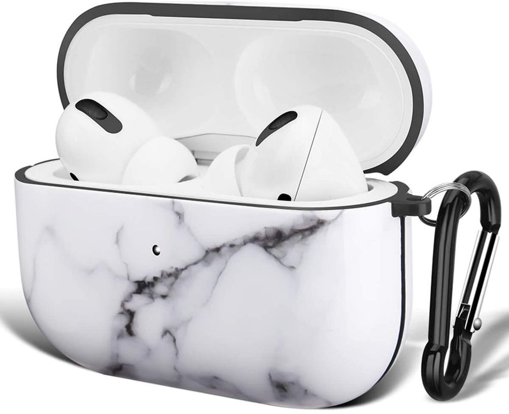 Дизайнерский чехол Белый мрамор для Apple AirPods Pro