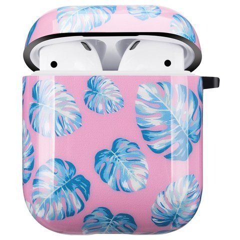 Чохол для Apple Airpods&nbsp;1/2 з банановим листком Рожевий