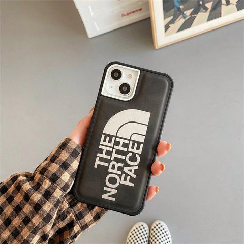Шкіряний чохол для iPhone 13 The North Face с захистом на бортиках Чорний