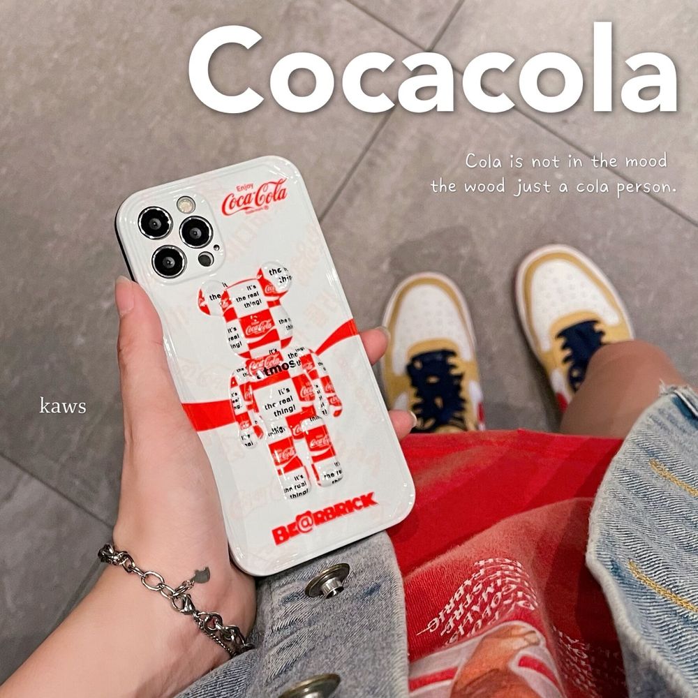 Чохол для iPhone 12 Bearbrick Кока-Кола Білий