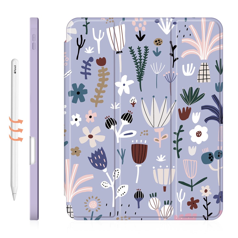 Чехол-книжка для iPad Pro 10.5/Air 3 10.5" Фиолетовый с цветами Magnetic Case