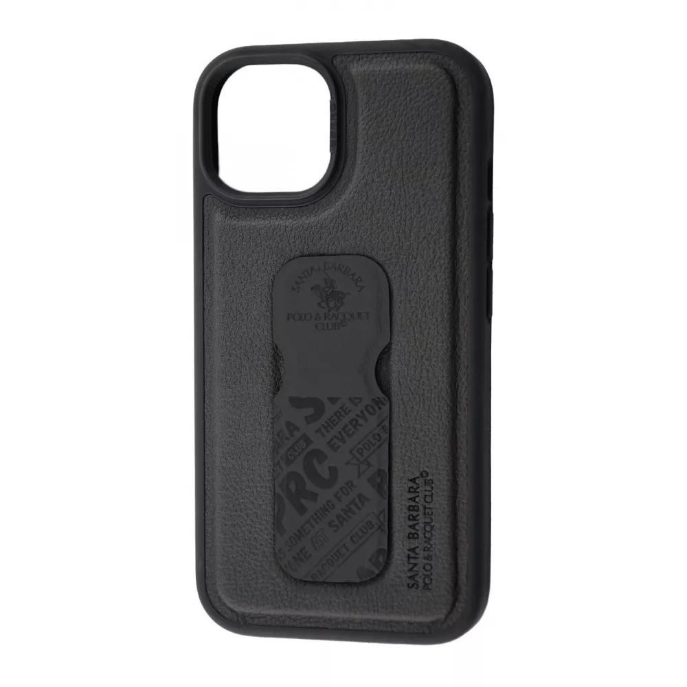 Чехол для iPhone 15 Pro Max Santa Barbara Polo Blaise Leather с подставкой Black