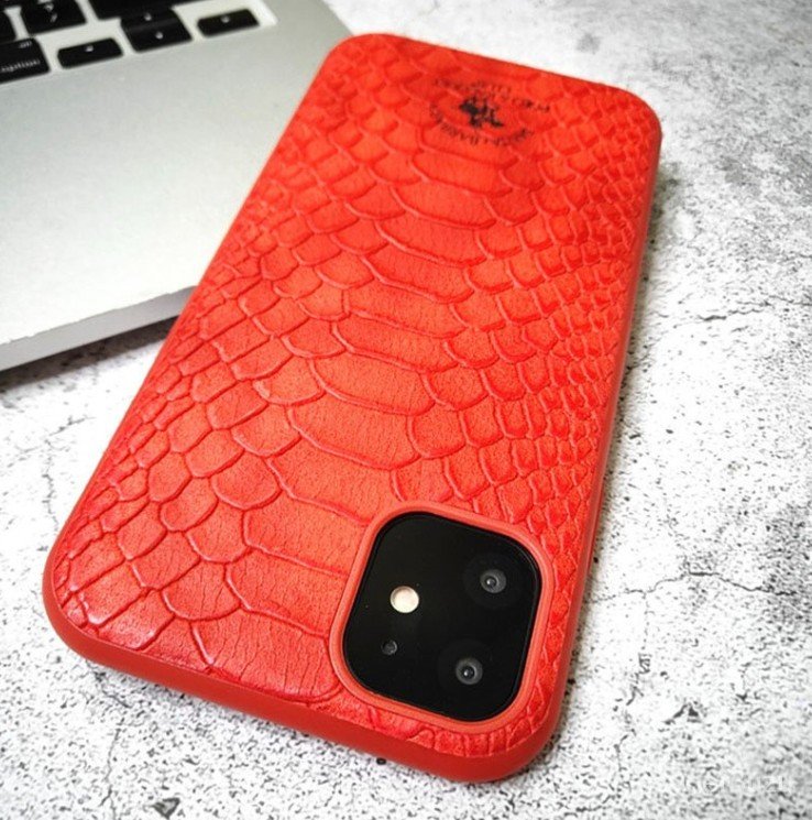Красный кожаный чехол Santa Barbara Polo Knight для iPhone 13 Pro