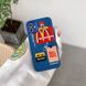 Синий чехол McDonalds для iPhone 12 с защитой камеры