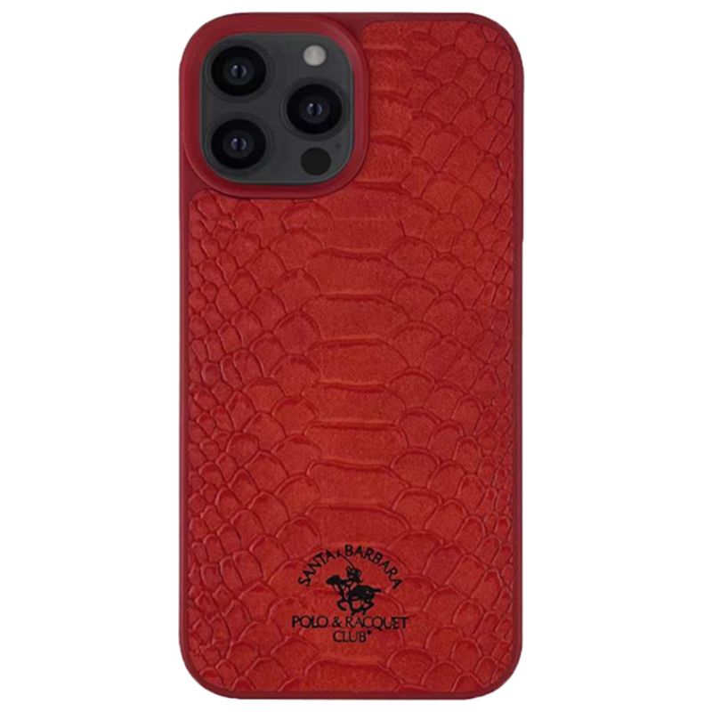 Красный кожаный чехол Santa Barbara Polo Knight для iPhone 13 Pro