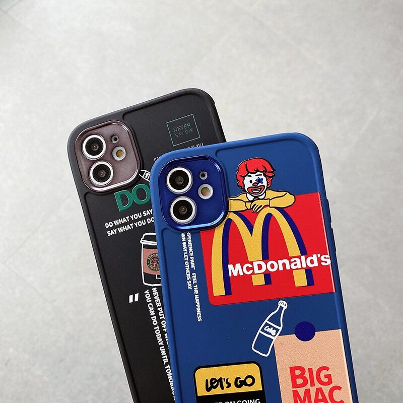 Чохол для iPhone 12 McDonalds із захистом камери Синій
