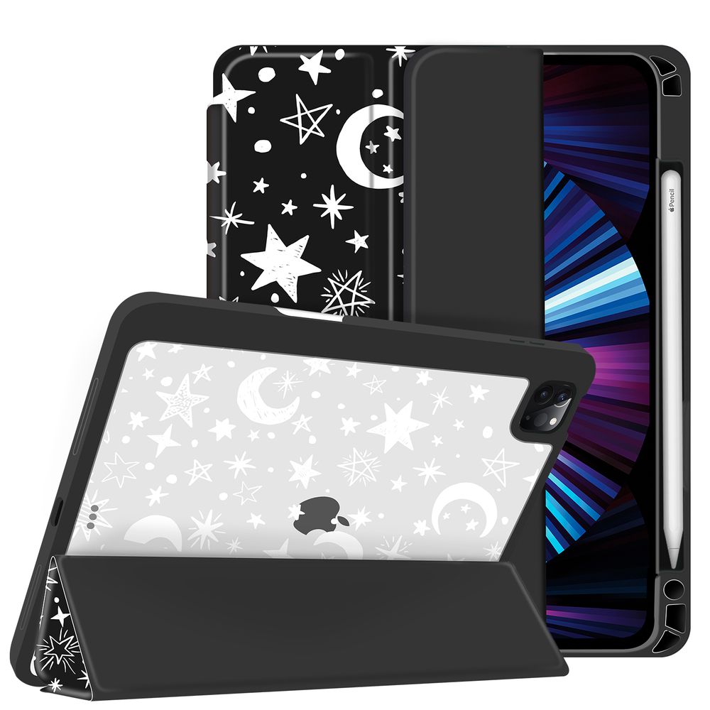 Чехол-книжка для iPad Pro (2018/2020/2021) 12.9" Звездная ночь Черный Magnetic Case