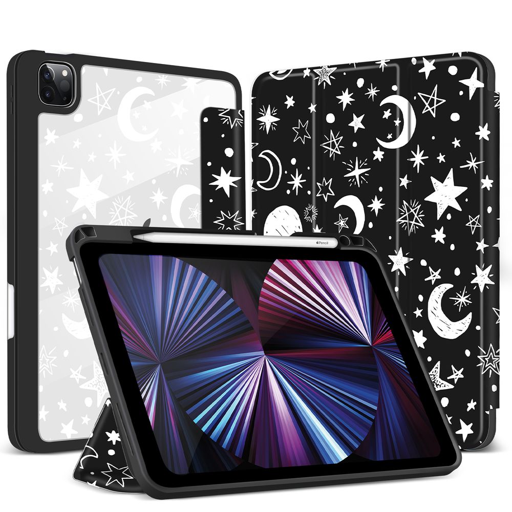 Чехол-книжка для iPad Pro (2018/2020/2021) 12.9" Звездная ночь Черный Magnetic Case