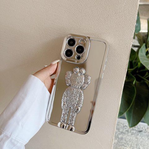 Зеркальный чехол для iPhone 11 Pro Kaws Seeing Watching Серебристый