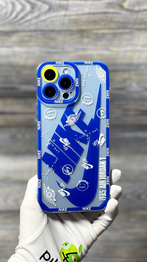 Чехол для iPhone X/XS Nike с защитой камеры Прозрачно-синий