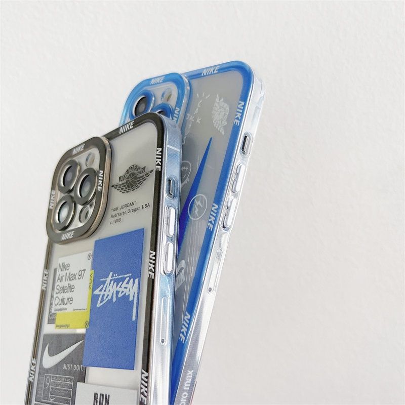 Чехол для iPhone X/XS Nike с защитой камеры Прозрачно-синий
