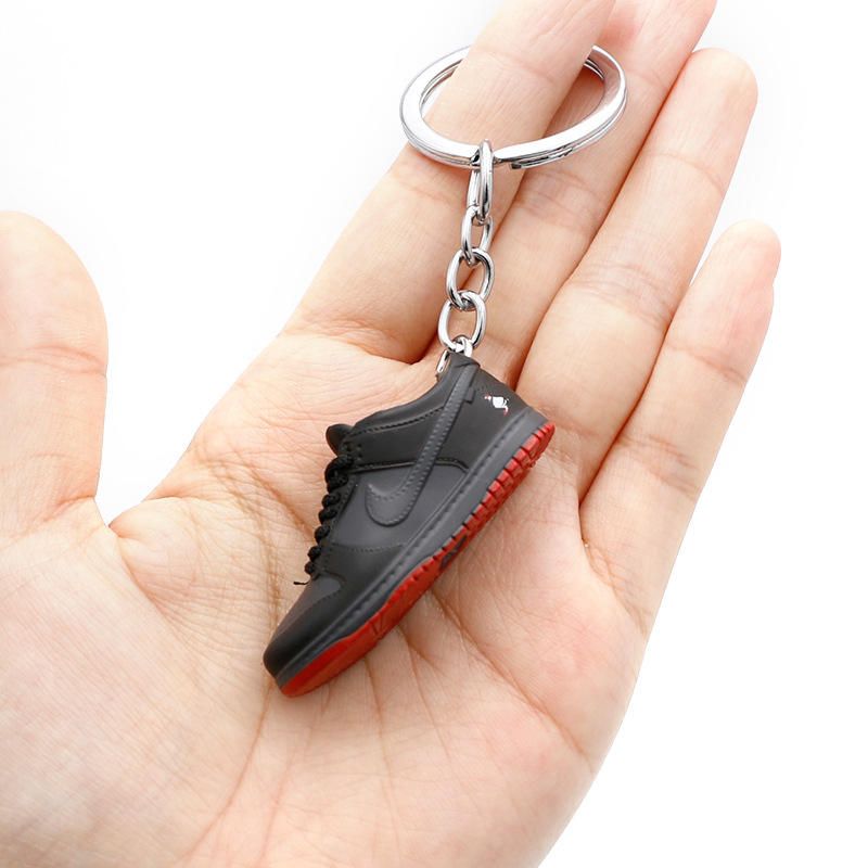Брелок (ключниця) Nike SB Dunk Low Black Pigeon 3D міні-кроссовки Чорний, 1 пара