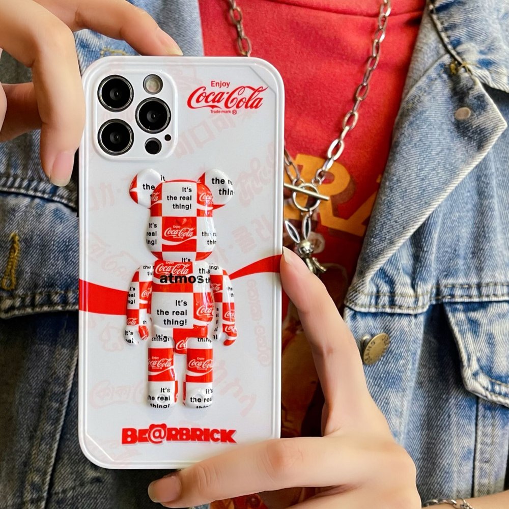 Чехол Bearbrick Кока-Кола для iPhone X/XS Белый