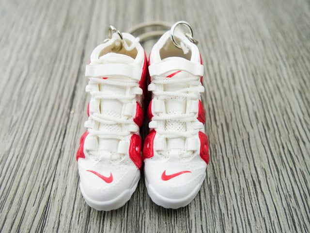 Брелок (ключниця) Nike Air More Uptempo 3D міні-кроссовки Червоний, 1 пара