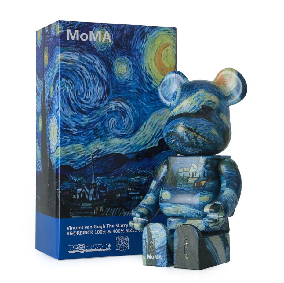 Фігурка Bearbrick Ван Гог MoMA "Зоряна ніч" 400%, 28 см