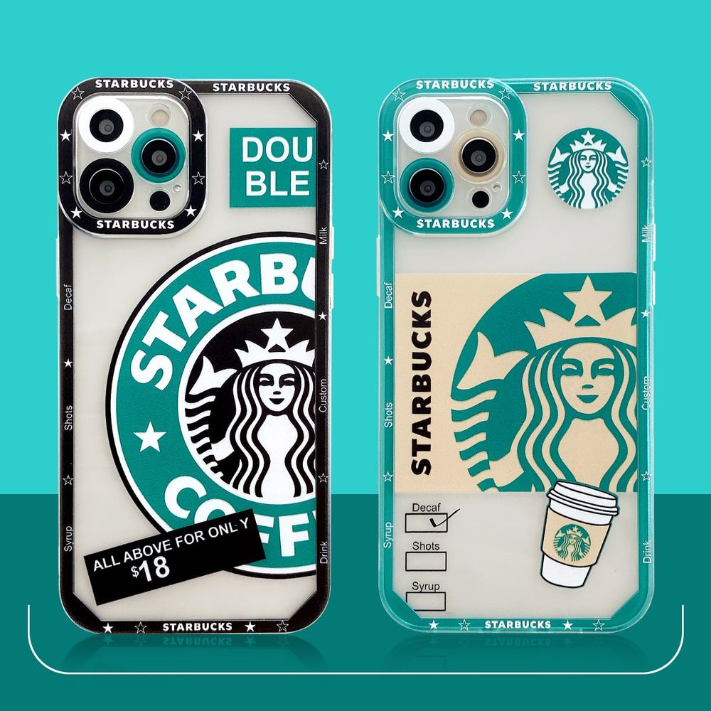 Чехол для iPhone 13 Starbucks с защитой камеры Прозрачно-черный
