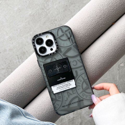 Чохол для iPhone 15 Pro Max Stone Island з патч-нашивкою Стоніков Чорний