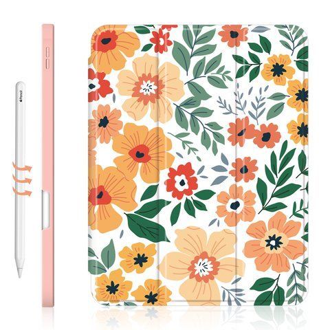 Чохол-книжка для iPad Pro 10.5/Air 3 10.5" Помаранчевий з квітами Magnetic Case
