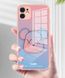 Розовый стеклянный чехол Bearbrick Kaws для iPhone 11