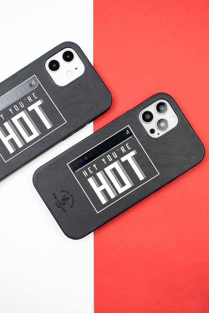 Кожаный чехол Santa Barbara Polo Egan "Hot" для iPhone 11 Pro Max черный с термометром