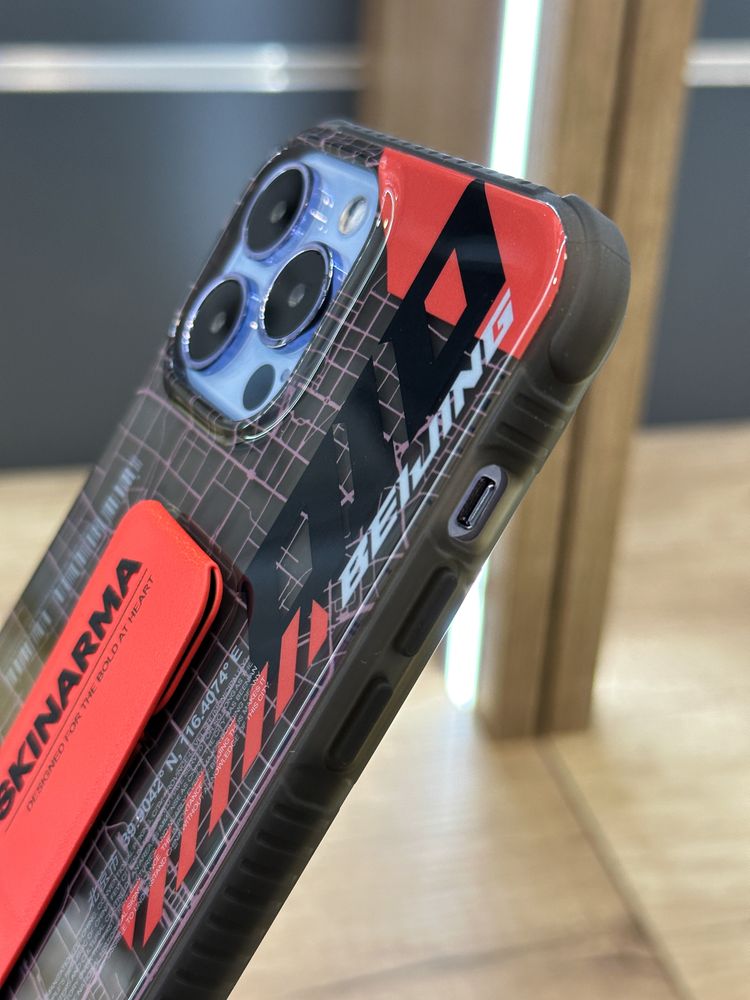 Чохол Skinarma Ryoiki для iPhone 13 Pro Max Black + Red з магнітною підставкою