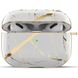 Дизайнерский мраморный чехол белого цвета для Apple AirPods Pro