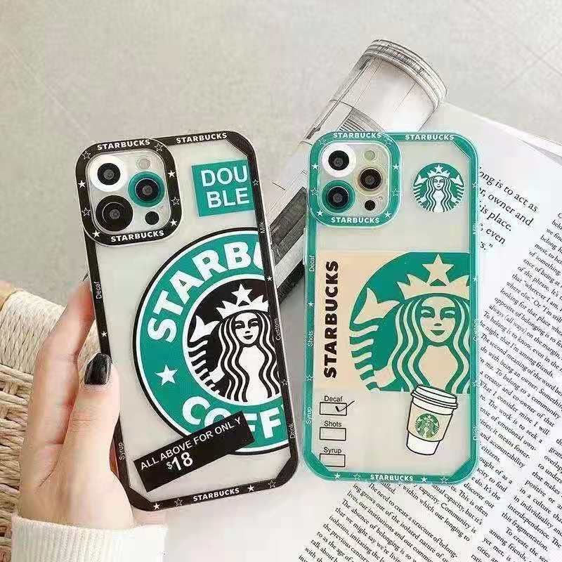 Чехол для iPhone 13 Starbucks с защитой камеры Прозрачно-черный