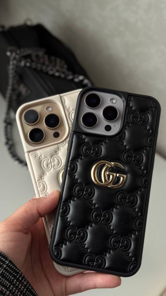 Чехол для iPhone 15 Pro Gucci Embossed Puffer Молочный