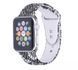 Силіконовий чорно-білий ремінець "Пітон" для Apple Watch 41 / 40 / SE 40 / 38 мм