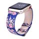 Женский синий кожаный ремешок "Винтажные розы" для Apple Watch 38-41 мм (Series 6/5/4/3/2)