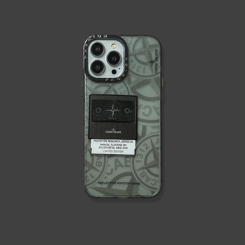 Чехол для iPhone 15 Pro Stone Island с патч-нашивкой Стоников Черный