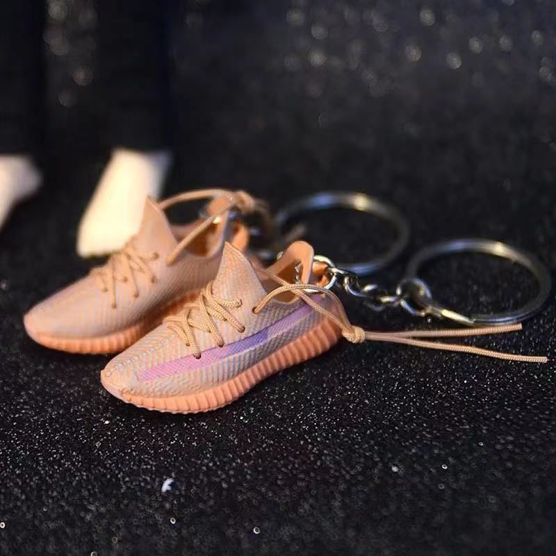 Брелок (ключниця) Adidas Yeezy Boost 350 3D міні-кроссовки Кораловий, 1 пара