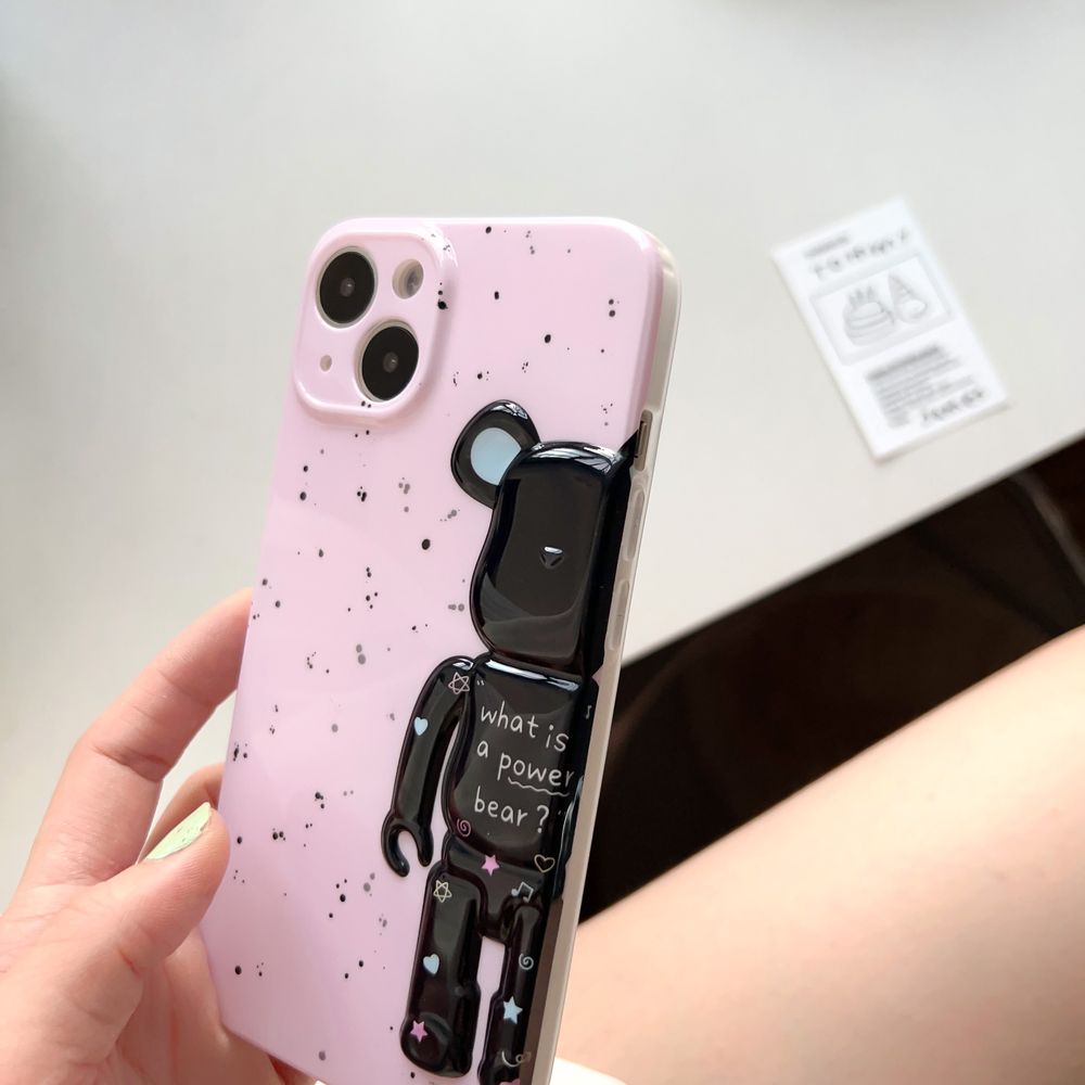 Чехол для iPhone 11 Bearbrick с точечным узором Розовый