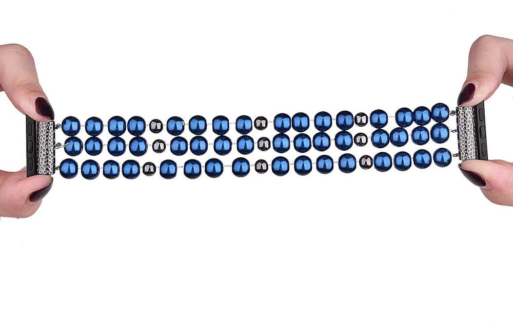 Женский ремешок из синих бусин "Жемчуг" для Apple Watch 38-41 мм (Series 6/5/4/3/2)