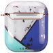 Дизайнерский мраморный чехол бирюзово-синего цвета для Apple AirPods 1/2