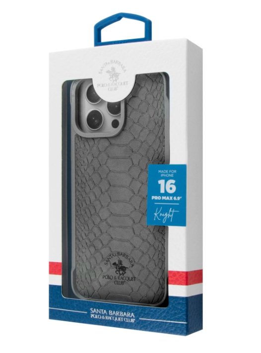 Чoхол для iPhone 16 Knight Santa Barbara Polo Titanium Gray